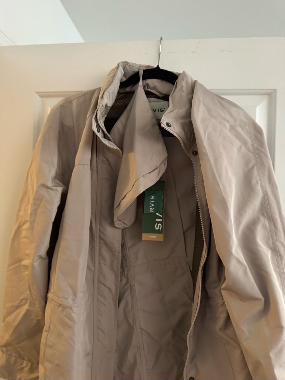 NWT Orvis Pack and Go Jacket Large Stone Travel Water Resistant Lightweight - Picture 5 of 8